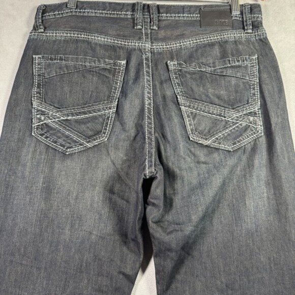 BKE Tyler Jeans Mens 34L Black Straight Leg Stretch Denim Western Grunge 36x33 - Picture 4 of 13